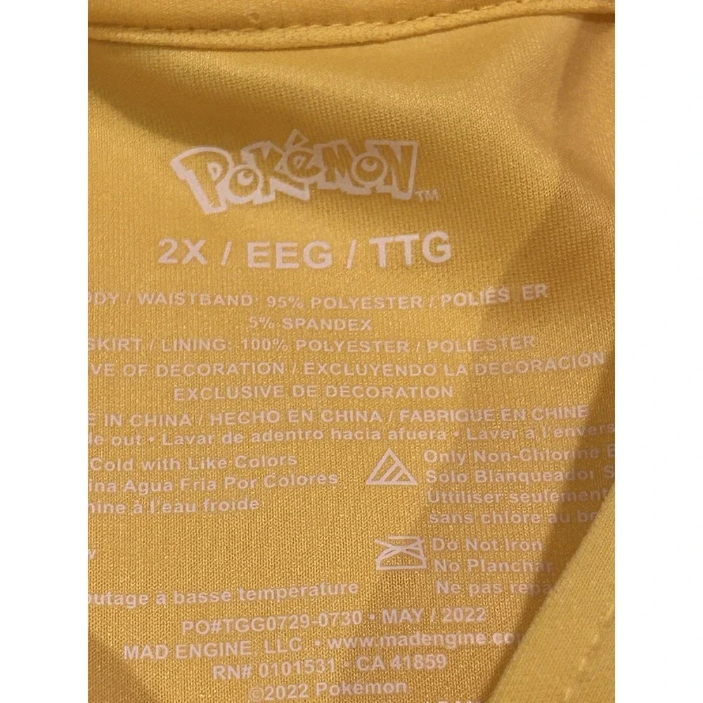 Pokemon Girl's Size‎ 2X Dress Short Sleeve Hooded And Lace Bottom Yellow NWOT - Picture 5 of 6